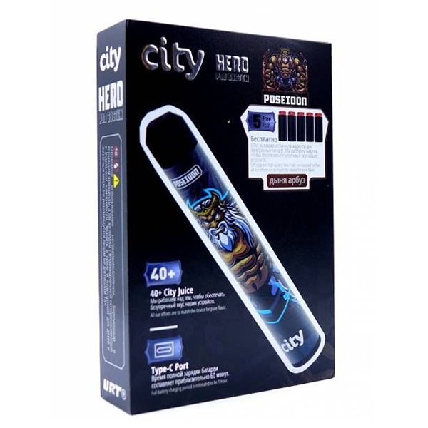 Купить City Hero - Арбуз, 5000 затяжек, 18 мг (1,8%)