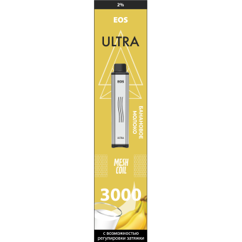 Купить EOS Ultra - Banana Milk (Банановое молоко), 3000 затяжек, 20 мг (2%)