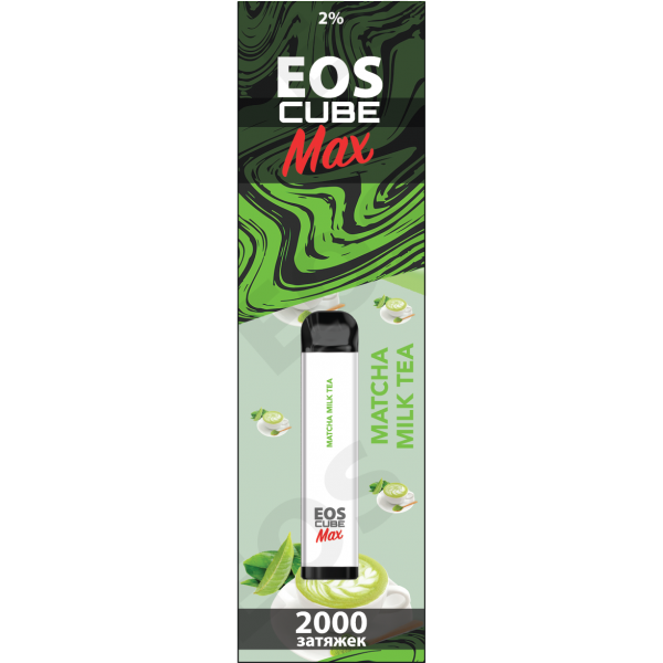 Купить EOS Cube Max - Matcha Milky Tea (Молочный Чай Матча), 2000 затяжек, 20 мг (2%)