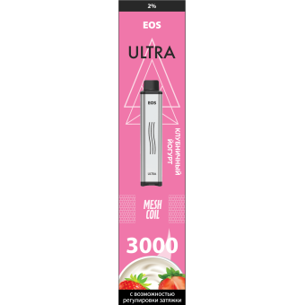 Купить EOS Ultra - Strawberry Yoghurt (Клубничный Йогурт), 3000 затяжек, 20 мг (2%)