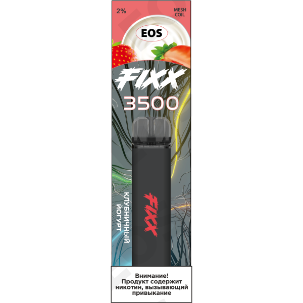 Купить EOS Fixx - Strawberry Yoghurt (Клубничный Йогурт), 3500 затяжек, 20 мг (2%)