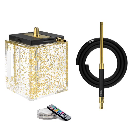 Купить Hoob Atom Black Cube Gold (Шахта + Колба + Шланг + Мундштук + Подсветка)