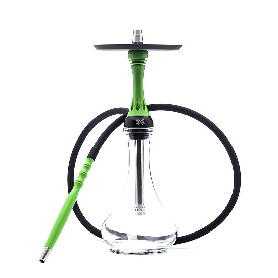 Купить Alpha Hookah  - Model X Green Fluor (Шахта+Шланг+Мундштук+Блюдце)