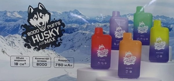 Купить HUSKY AIRMAX 8000 затяжек BERRY HUNTER (Смородина, мята, малина)