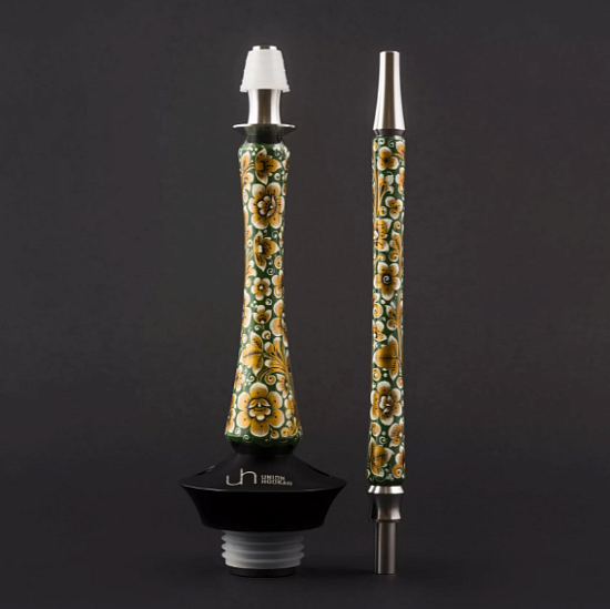 Купить Union Hookah Sleek Хохлома Зеленый (Шахта + Мундштук + Блюдце)