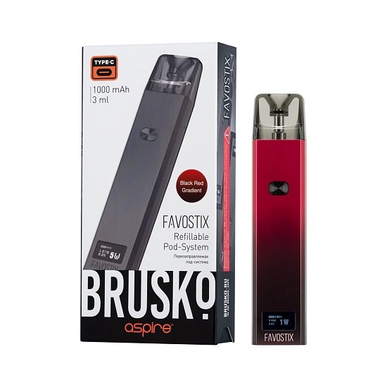 Купить Brusko Favostix 1000 mAh (Черно-красный градиент)