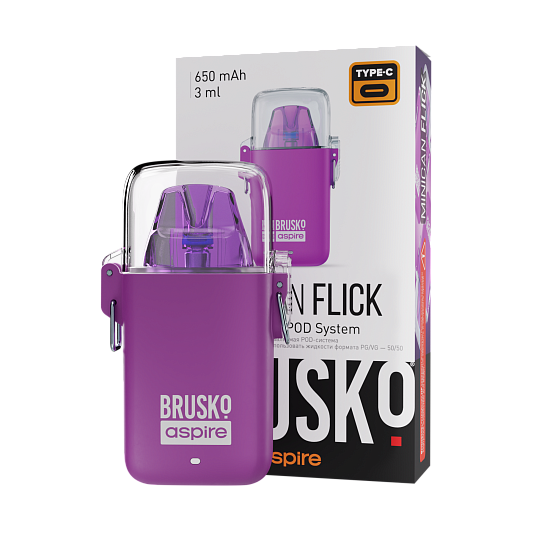 Купить Brusko Minican Flick 650mAh 3мл (Фиолетовый)