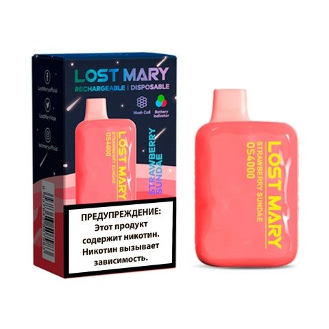 Купить Lost Mary OS4000 Strawberry Sundae (Мороженое с клубничным джемом)