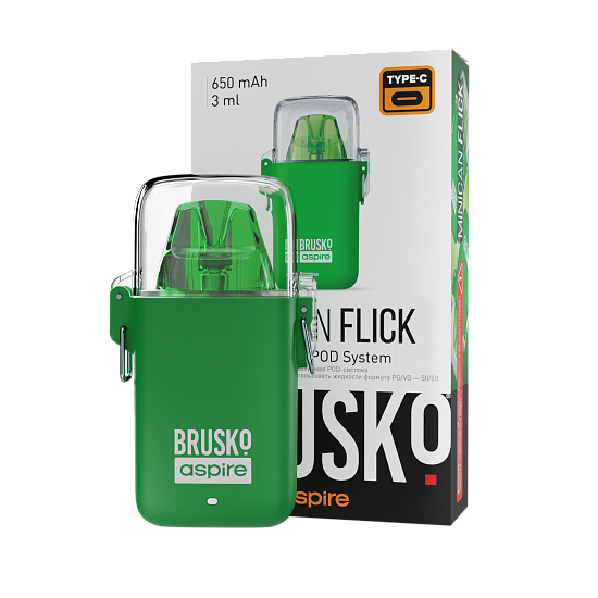 Купить Brusko Minican Flick 650mAh 3мл (Зеленый)