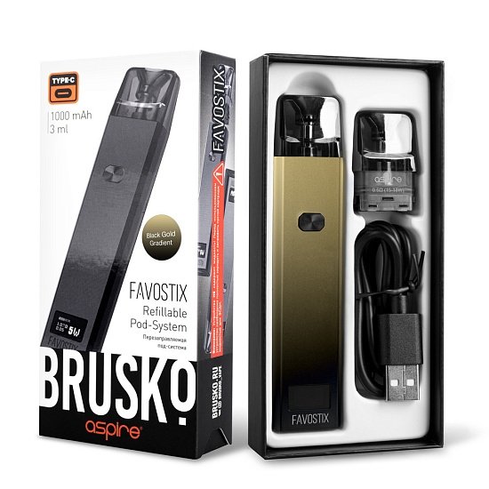 Купить Brusko Favostix 1000 mAh (Черно-золотой градиент)