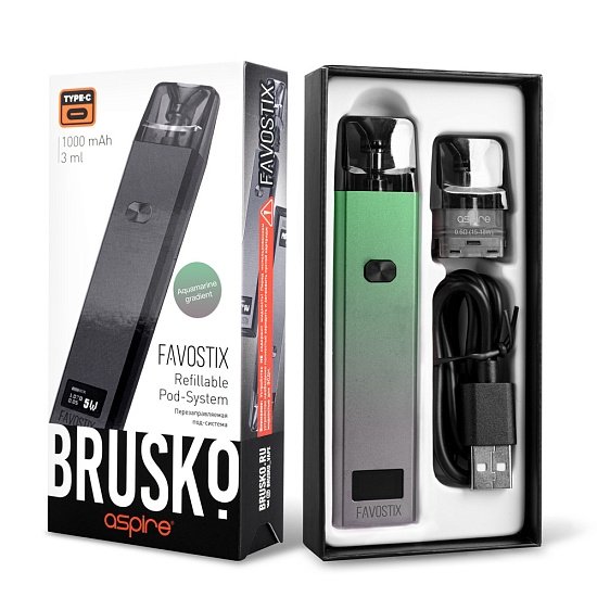 Купить Brusko Favostix 1000 mAh (Аквамарин градиент)