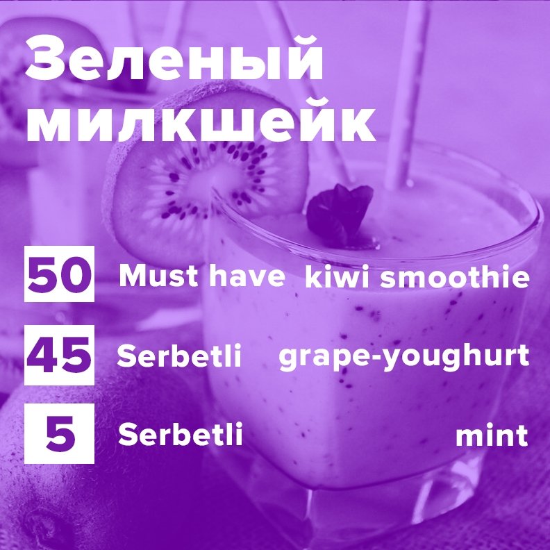 Фото Зеленый милкшейк (рецепт)