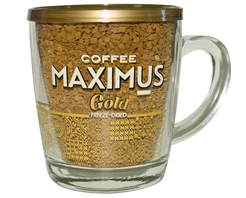 Фото Maximus Gold кофе растворимый в стеклянной кружке, 70 г