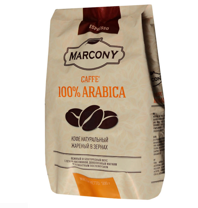 Фото Marcony Espresso Caffe Arabica кофе в зернах, 500 г