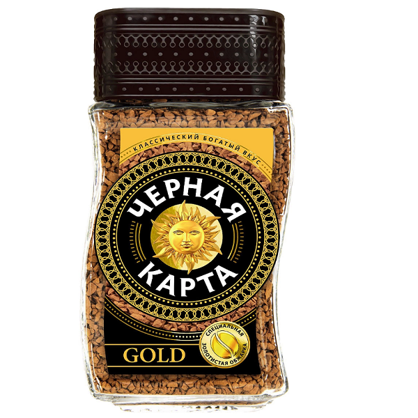 Фото -6% Кофе растворимый Черная Карта Gold, 190 г