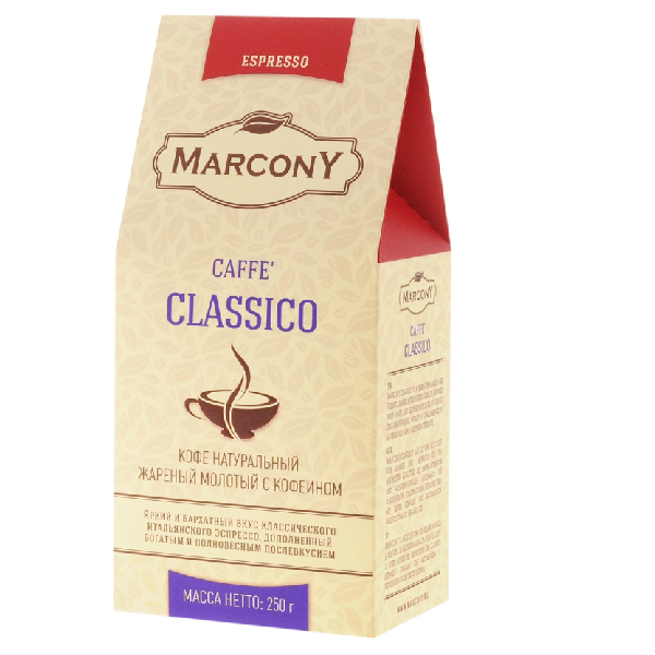 Фото Marcony Espresso Caffe' Classico кофе молотый, 250 г
