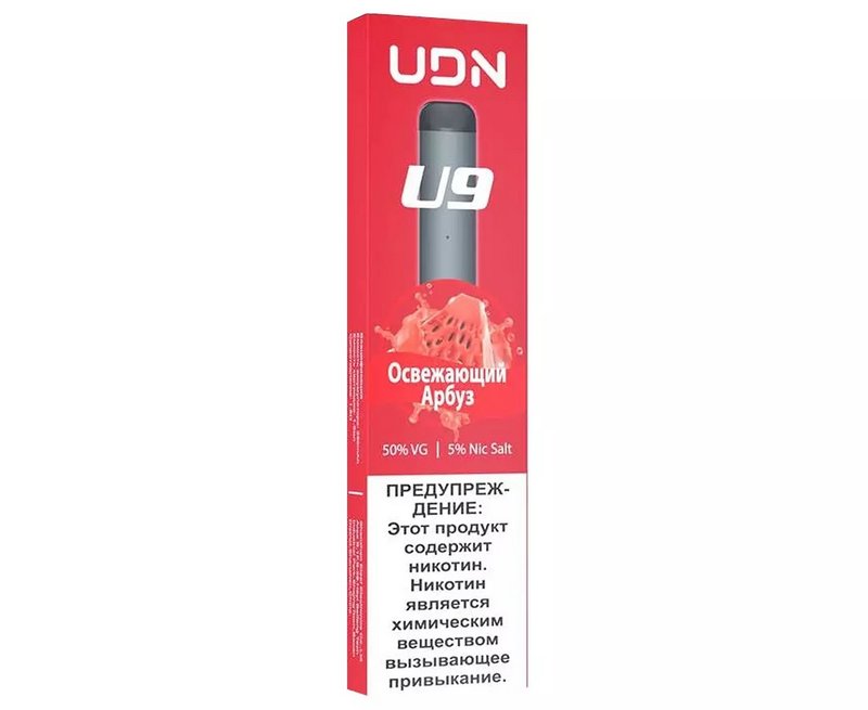 Фото UDN U9 - Освежающий арбуз, 300 затяжек, 20 мг (2%)