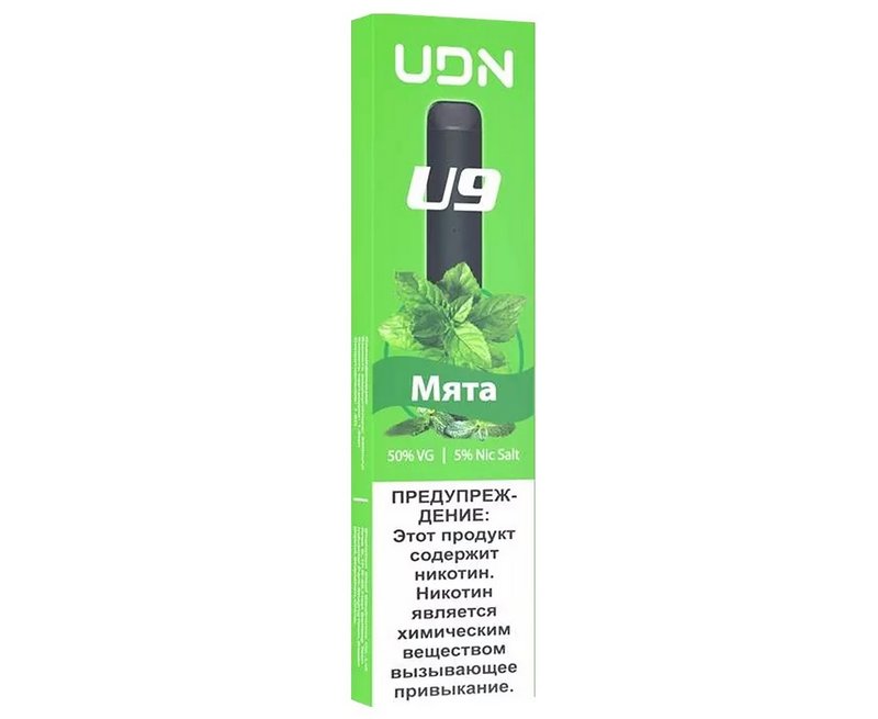 Фото UDN U9 - Мята, 300 затяжек, 20 мг (2%)
