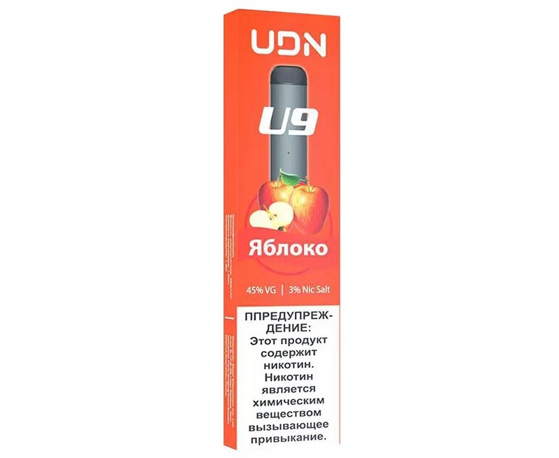 Фото UDN U9 - Яблоко, 300 затяжек, 20 мг (2%)