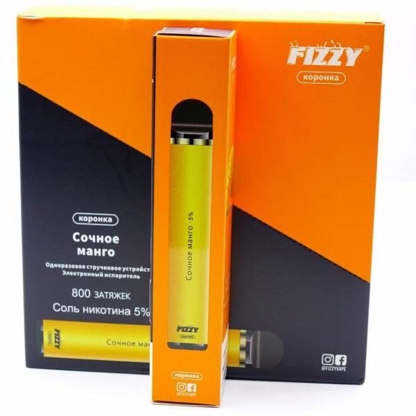 Фото FIZZY Коронка - Сочное Манго, 800 затяжек, 20 мг (2%)