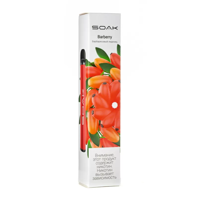 Фото Soak X - Barberry, 1500 затяжек, 20 мг (2%)
