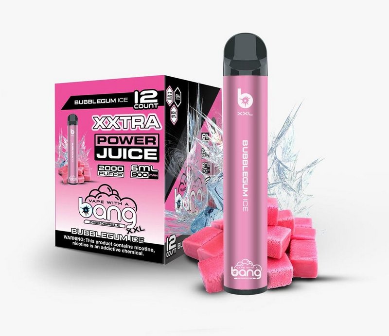 Фото Bang XXL - Bubblegum Ice (Ледяная Жвачка), 2000 затяжек, 20 мг (2%)