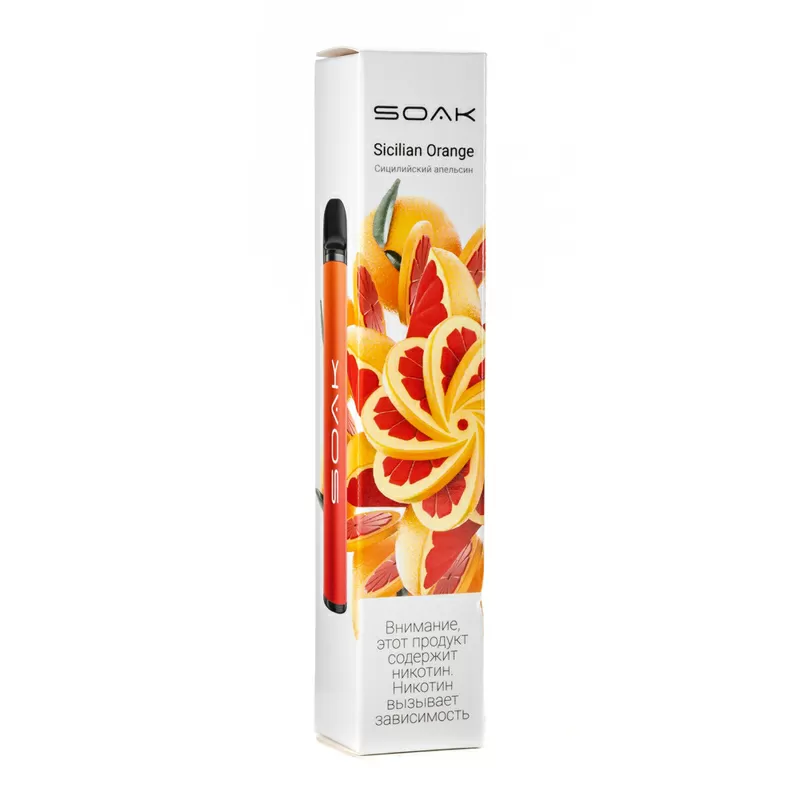Фото Soak X - Sicilian Orange, 1500 затяжек, 20 мг (2%)