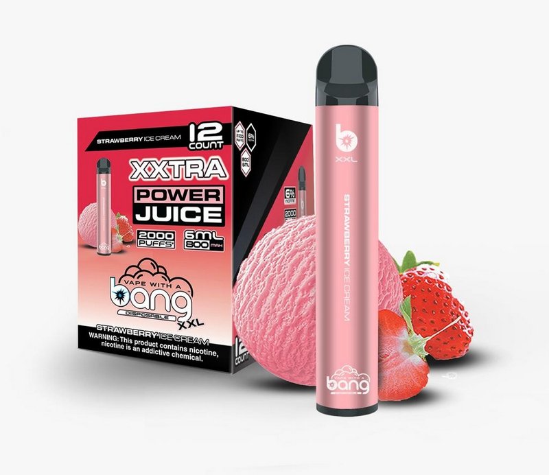Фото Bang XXL - Strawberry Ice Cream (Клубничное мороженое), 2000 затяжек, 20 мг (2%)