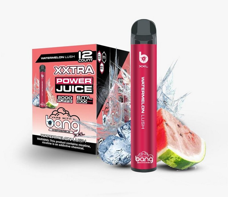 Фото Bang XXL - Watermelon Lush (Арбуз), 2000 затяжек, 20 мг (2%)