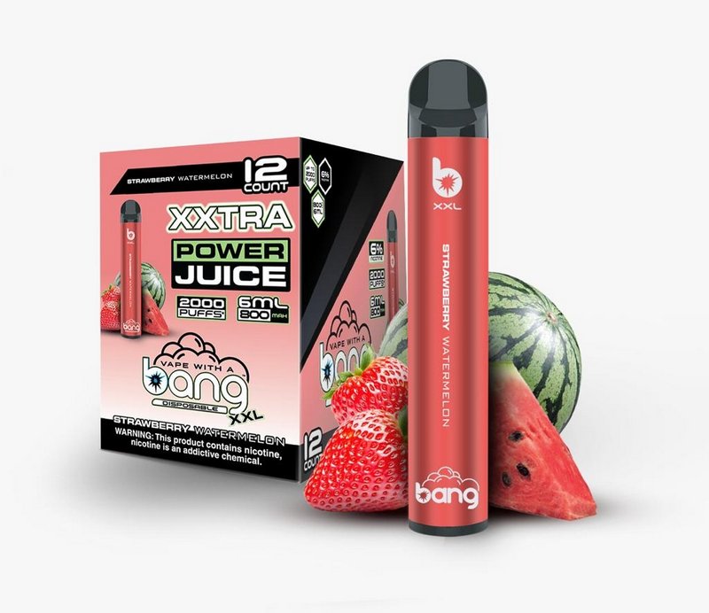 Фото Bang XXL - Strawberry Watermelon (Клубника, арбуз), 2000 затяжек, 20 мг (2%)