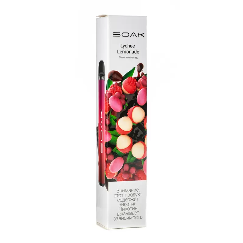 Фото Soak X - Lychee Lemonade, 1500 затяжек, 20 мг (2%)