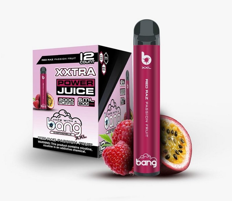 Фото Bang XXL - Red Raz Passion Fruit (Красная маракуйя), 2000 затяжек, 20 мг (2%)