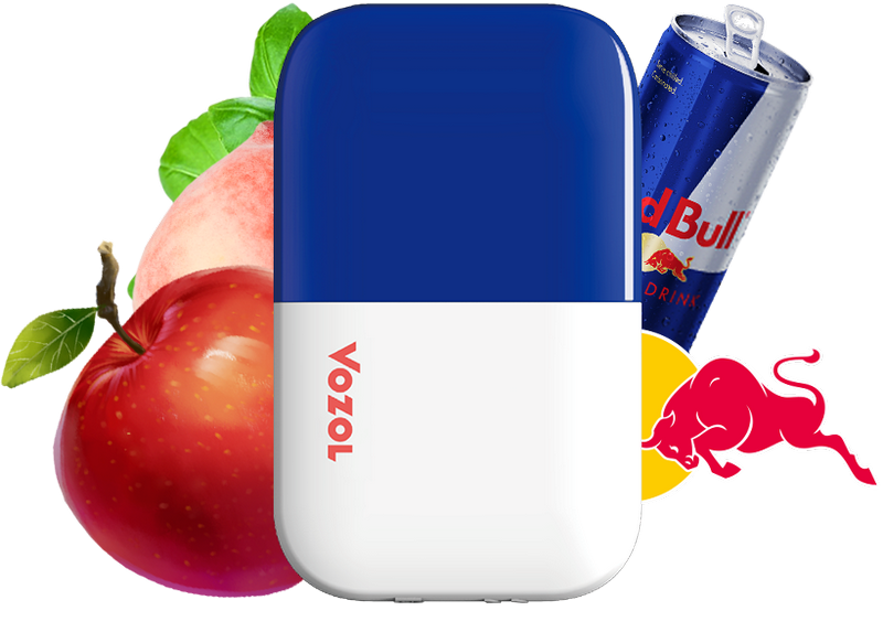 Фото Vozol D6 - Red bull, Яблоко, Персик, 1000 затяжек, 20 мг (2%)