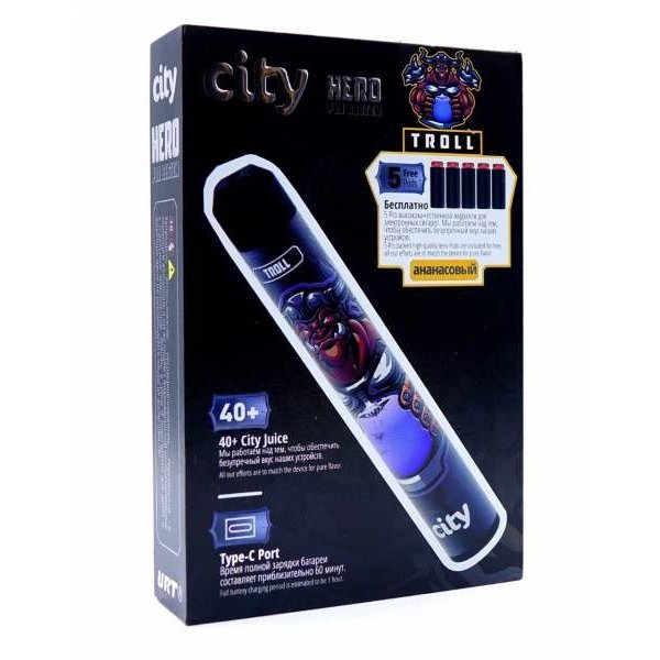 Фото City Hero – Ананас, 5000 затяжек, 18 мг (1,8%)