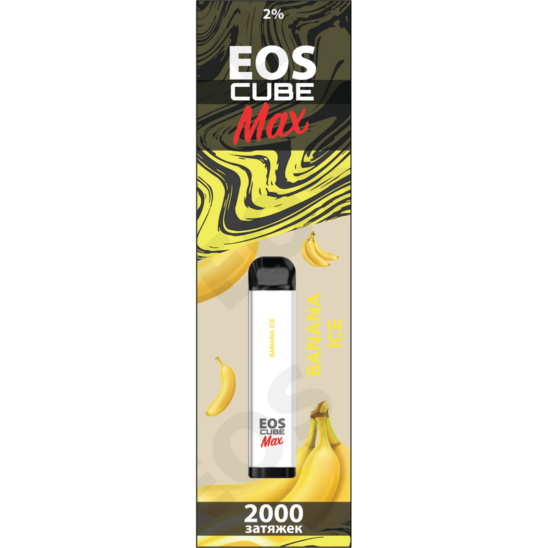 Фото EOS Cube Max - Banana Ice (Ледяной Банан), 2000 затяжек, 20 мг (2%)