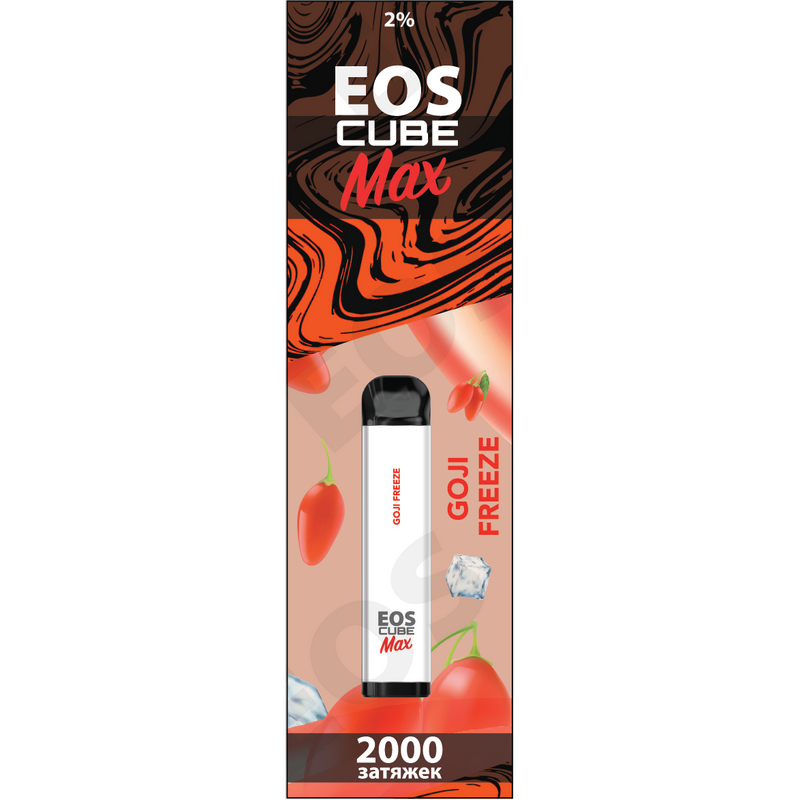 Фото EOS Cube Max - Goji Freeze (Ледяные Ягоды Годжи), 2000 затяжек, 20 мг (2%)