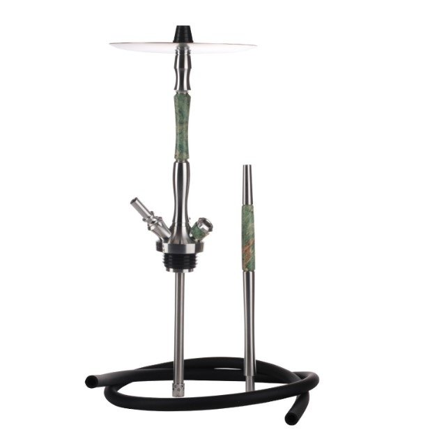 Фото Union Hookah Fibonacci Стаб. Дерево Зеленый (Шахта + Мундштук + Шланг + Блюдце)