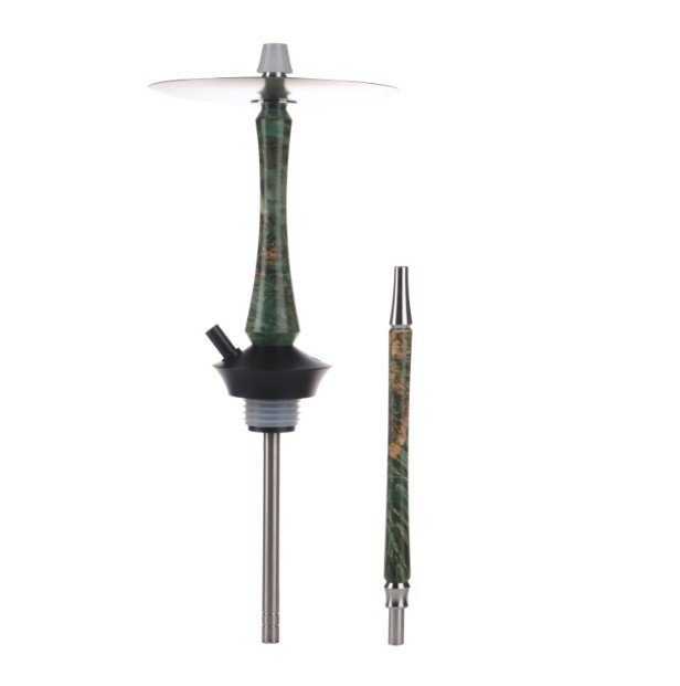 Фото Union Hookah Sleek Стаб. Дерево Зеленый (Шахта + Мундштук + Блюдце)