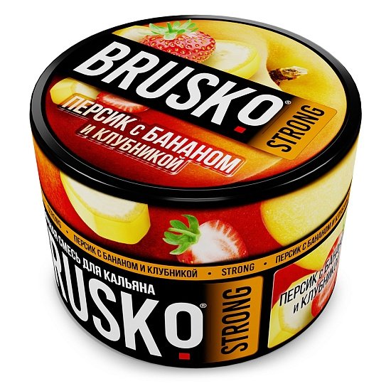 Фото Brusko Strong - Персик с бананом и клубникой 50г