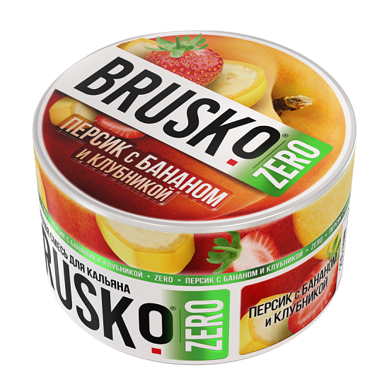 Фото Brusko Zero - Персик с бананом и клубникой 250г
